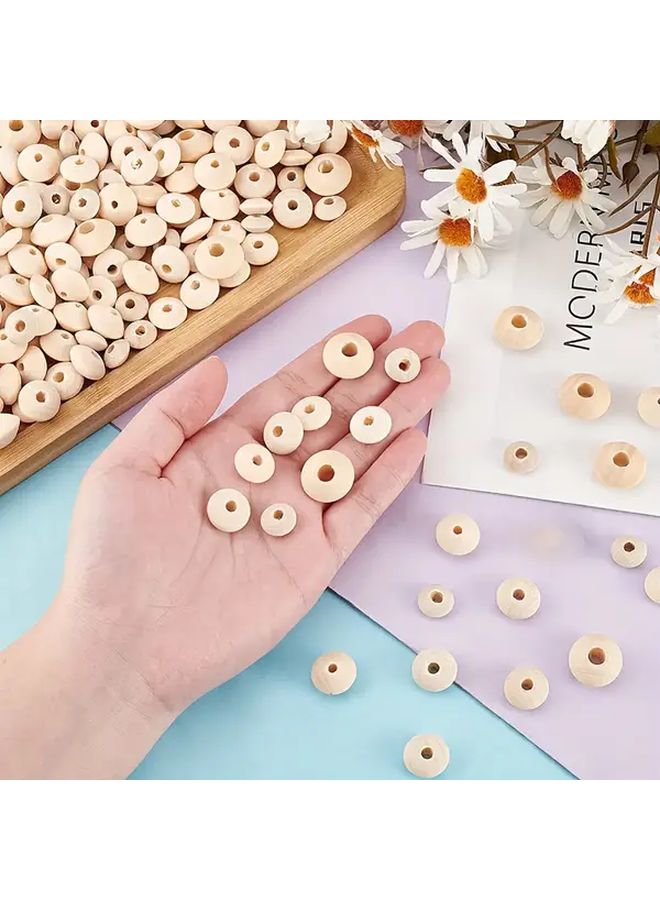 150 قطعة من الخرز الخشبي المسطح المستدير مقاس 12 مم للحرف اليدوية DIY والمجوهرات وزينة العطلات - Image 1
